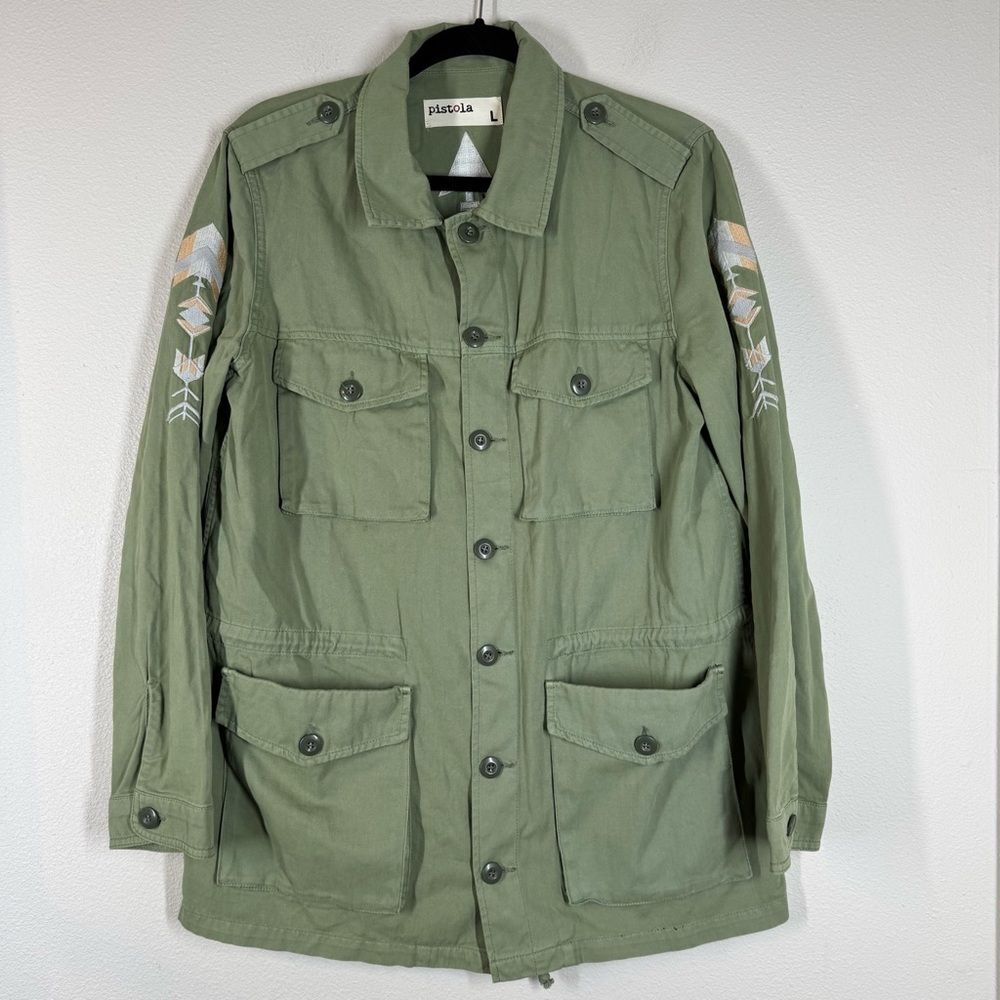 Pistola Embroidered Military Utility Jacket Southwestern Arrows Women’s Large